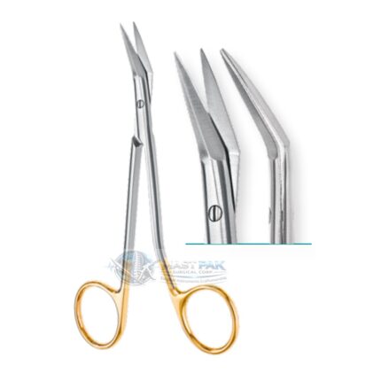 Guinta TC Nasal Scissors, Angled Shanks, Serrated, 135mm, 5 1/3"