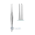 Graefe Delicate Tissue Forceps, 1x2 Teeth, 100mm, 4"