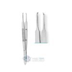Castroviejo Fixation Forceps, Straight, 0.3mm Tip, 100mm, 4"