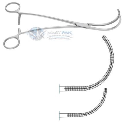 Cooley Vascular Clamp - Wide Curved & Backwards Shank Series