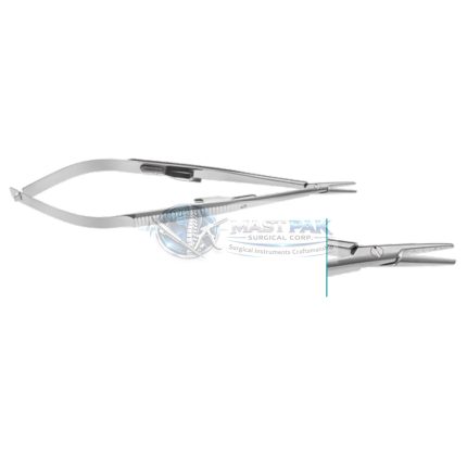 CASTROVIEJO Micro Needle Holder, with catch, flat handle, 1mm tip