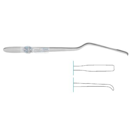 D’ERRICO  Nerve Spatula, bayonet shaped,  6mm wide  230mm, 9”