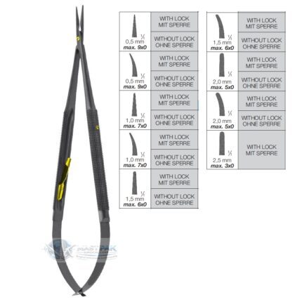 CERAMO RONDO Premium Micro Needle Holders (Micro Rough Jaws)