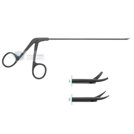 Micro Spinal Scissors  150mm, 6” working length, black coated,  2mm, curved