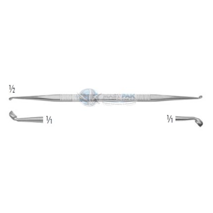 HOUSE-STAPES Double-Ended Curette – Large 30° Angled
