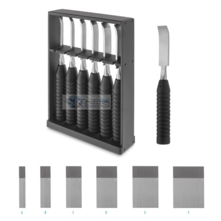 Chisel Set with 6 Chisels, curved