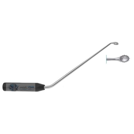 Bone Curette, synthetic handle,  toothed, double angled, 9mm  270mm, 102/3”