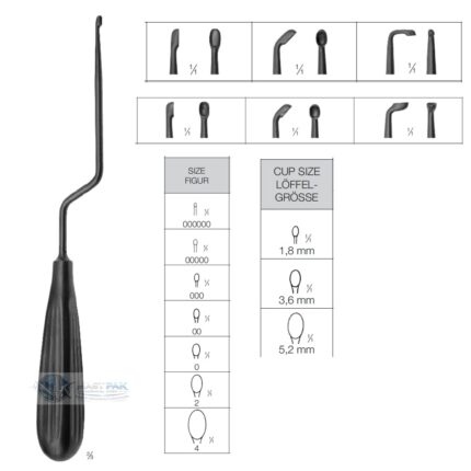 CERAMO® Bone Curettes Standard Series (L=230mm)
