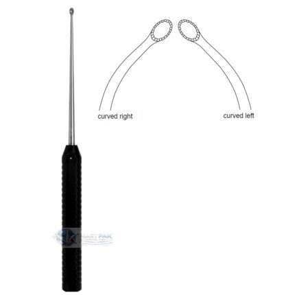 Tooth Curette, Double Handed 6.5mm oval toothed cups with 9" plastic handle, black