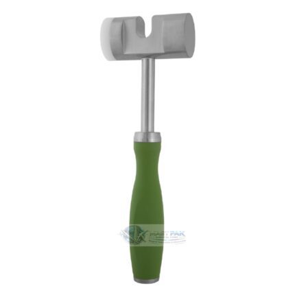 Mallet, Slotted weight: 1lb 5oz [584g] head diameter: 35mm with silicone handle, green