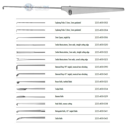 Hand Instruments with Triangular Handle (Probes, Meniscatomes, Knives & Rasps)